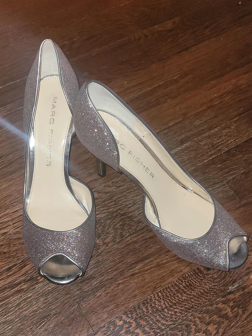 Marc Fisher Peep Toe D'orsay GLITTER Heels
